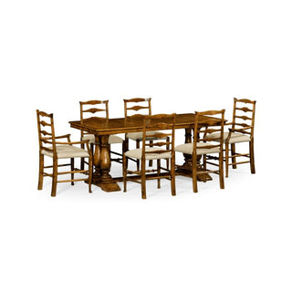 Jonathan Charles Dining Table Rustic with Pedestal Base - Walnut