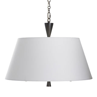 Luzen Pendant - White Linen and English Bronze Two-Light Fixture