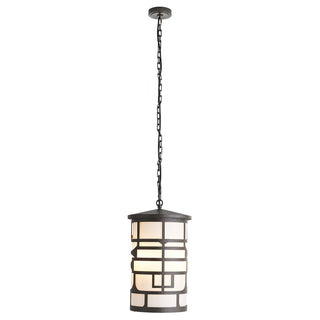 Shani Outdoor Pendant Light - Aged Iron - Mid-Century Craftsman Style - Wet Rated