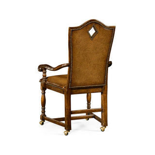 Jonathan Charles High Back Chair Playing Card Diamond - Leather