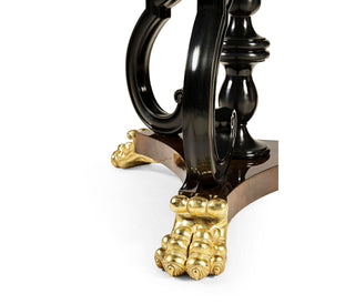 Jonathan Charles Mahogany Centre Table with Gilded Lions Paw Feet