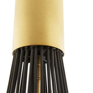 Pesaro Pendant - Modern Statement-Maker with Black Wash Rattan Shade and Antique Brass Accents