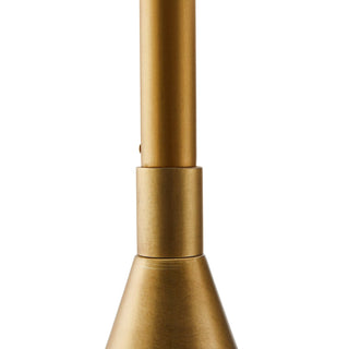 Rai Pendant - Elegant Illuminator with Alabaster Cone Shade and Antique Brass Finish