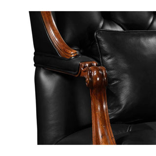 Jonathan Charles Wing Back Chair Monarch - Black Leather