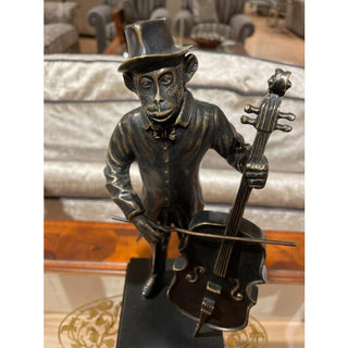 Antique Dark Bronze Monkey Orchestra Set