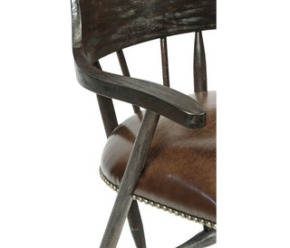 Jonathan Charles SMOKERS BARSTOOL,D.ANTQ CHESTNUT LEATHER ( 495887-BS-PDA )