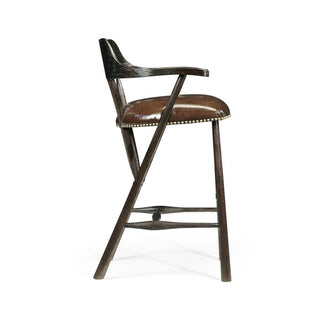 Jonathan Charles SMOKERS BARSTOOL,D.ANTQ CHESTNUT LEATHER ( 495887-BS-PDA )