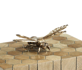 Jonathan Charles Decorative Bee Box in Oyster Honeycomb