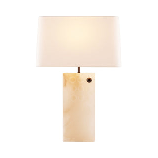 Nuevo Lamp - White Alabaster Sculptural Form with Bronze Accent