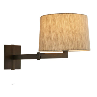 Portland Sconce - English Bronze with Natural Seagrass Shade