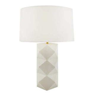 Steele Lamp - Ivory Riverstone Composite, Faceted Facade