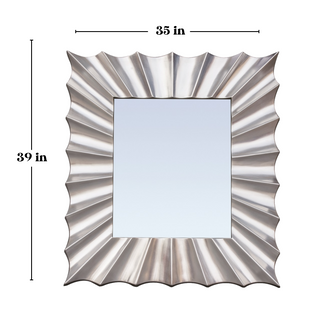 Pleated Elegance Wall Mirror - Unique Design with Textured Pleats for Chic and Distinctive Home Decor