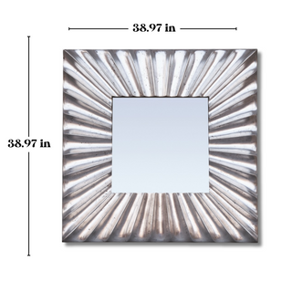 Square Sunblast Brilliance - Modern Wall Mirror with Radiant Sunburst Design for Contemporary Home Decor