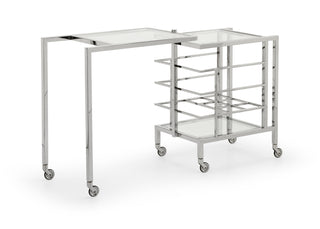 Rankin Bar Cart with Nickel Finish – Modern Elegant Design