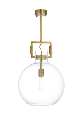 Glass Ball Pendant - Antique Gold and Clear Elegant Lighting