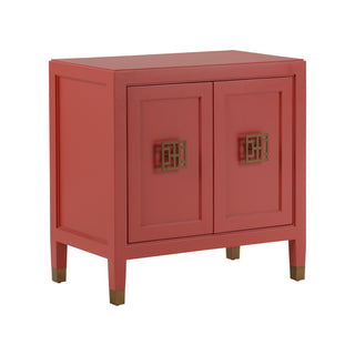 Jill Bedside Chest – Modern Asian Design with Brass Hardware, Bedroom or Living Space Accent Table