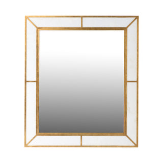 Madison Marbleized Mirror - Elegant Faux White Marble with Brass Frame, Unique Wall Decor