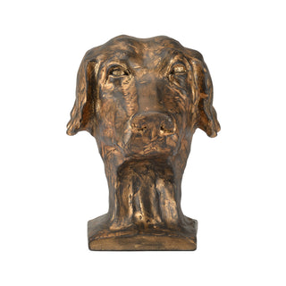 Dog Accent – Antique Gold & Bronze Cast Composite Dog Sculpture, 7" Decorative Accent for Home