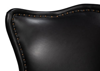 Drake Distilled Leather Chair, Black