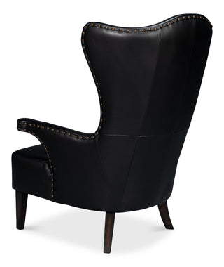 Drake Distilled Leather Chair, Black