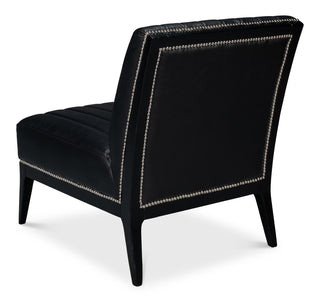 Agave Slipper Chair,Distilled Lthr, Blk