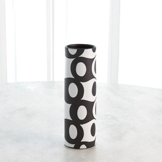 BLACK/WHITE CIRCLES VASE