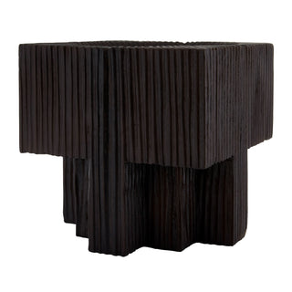 Malak Centerpiece - Handcrafted Umber Mahogany Wood with Rich Carvings and Stout Square Legs