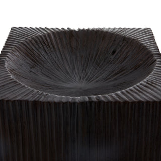 Malak Centerpiece - Handcrafted Umber Mahogany Wood with Rich Carvings and Stout Square Legs