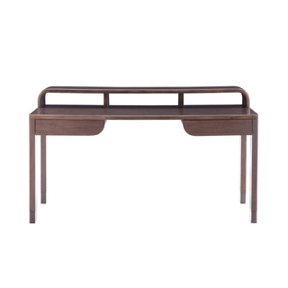 Marfa Desk - Bauhaus-Inspired Design with Tortoise Veneer Finish and Birdseye Maple Top