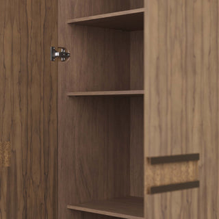 Rutherford Cabinet - Large-Scale Storage in Chateau Gray Ofram Veneer with Bronze-Finished Brass Pulls