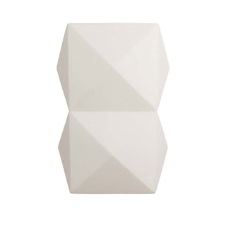 Rory Accent Table - Contemporary Faceted Design in Matte Ivory Concrete