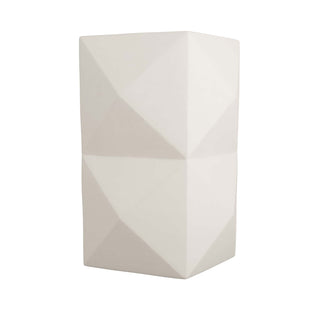 Rory Accent Table - Contemporary Faceted Design in Matte Ivory Concrete