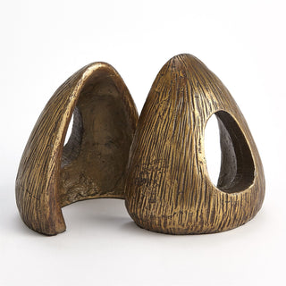 yurt Shaped Bookends-Bronze (set)