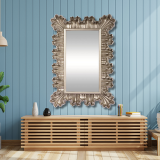 Cleopatra's Ruffles Elegance - Luxurious Wall Mirror with Intricate Ruffled Design for Opulent Home Decor