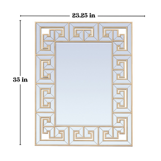 Greek Key Mirror - Small Multi Mirror with Gold Molding, Hand-Carved Profile