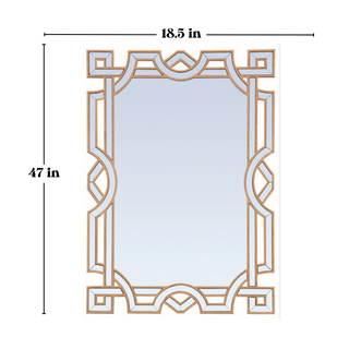 Extravaganza Mirror - Geometric Gold-Molded Elegance with Hand-Cut Panes