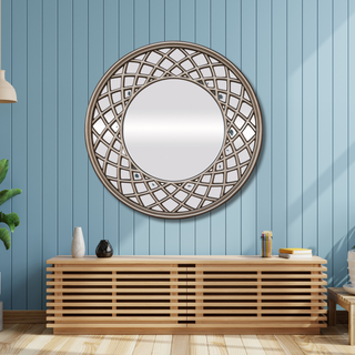 Silver Spiral Wall Mirror - Modern Reflection with a Twist for Stylish Home Decor