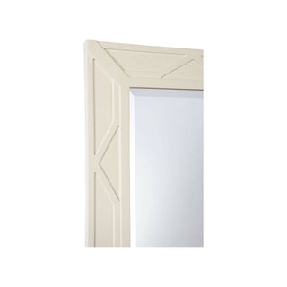 Dahlia Rectangle Mirror - Modern White Design with Intricate Honeycomb Pattern