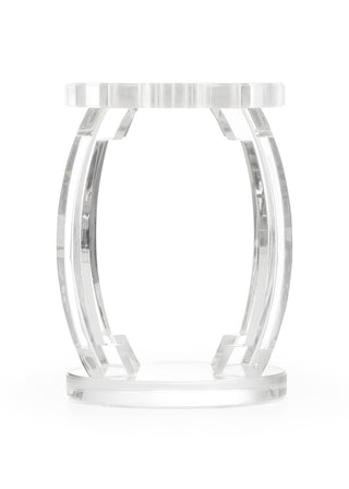 Lucite Garden Stool – Modern Acrylic Accent in Clear or White Finish