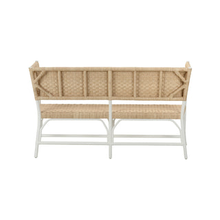 Wrightsburg Bench - Natural Abaca Rope with Basketweave Design in White or Brown Finish