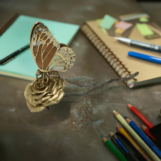 Maitland Smith Butterfly Card Holder - Decorative Brass Sculpture