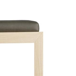 Raul Bench - Graphite Leather Seat with Blonde Oak Base