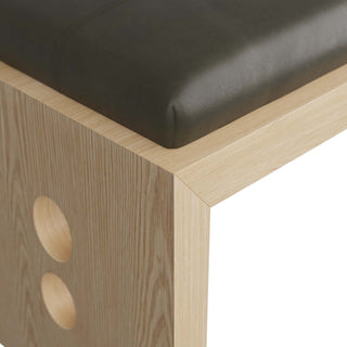 Raul Bench - Graphite Leather Seat with Blonde Oak Base