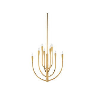 Esme Chandelier – Antique Brass 8-Light Candelabra Chandelier with Circular Design