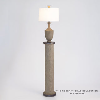 COLUMN FLOOR LAMP-GREY SANDBLASTED OAK