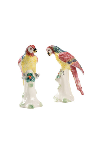 Small Amazon Parrots (Pair) – Hand-Painted Decorative Sculptures