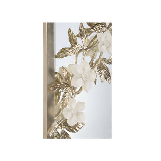 Clematis Mirror - Silver with Porcelain Detail