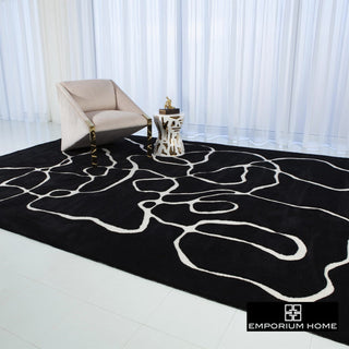 SQUIGGLE RUG-BLACK/IVORY