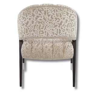 John-Richard Luna Chair | Modern Italian Cut Velvet Upholstery | Espresso Finish