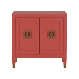 Jill Bedside Chest – Modern Asian Design with Brass Hardware, Bedroom or Living Space Accent Table